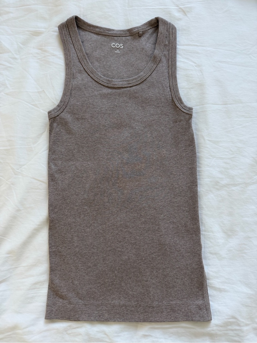 COS Ribbed Tank Top in Taupe